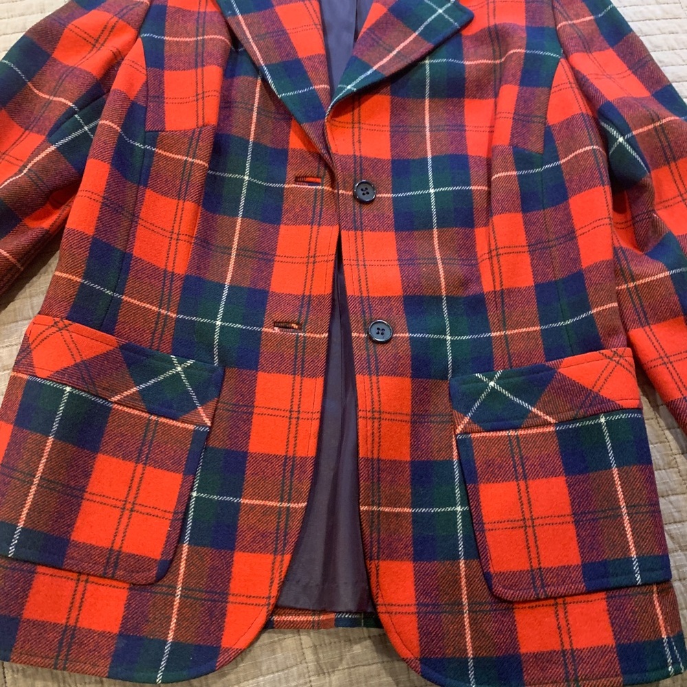 Vintage Pendleton, jacket sz 8, 2 skirts 26”waist, vest sz12, scarf.